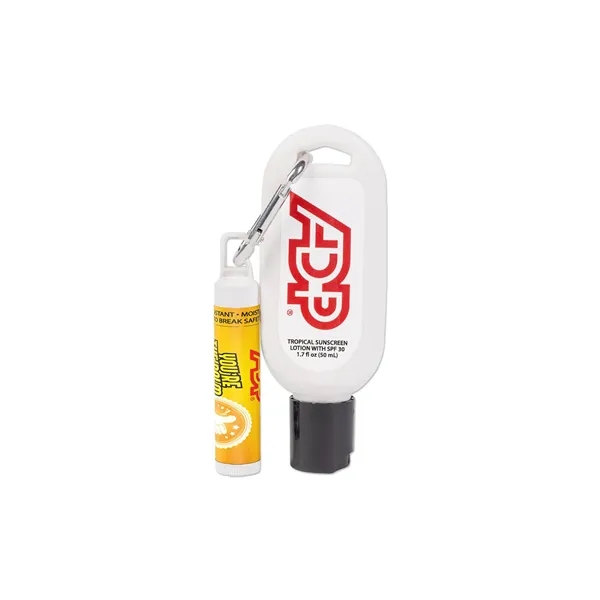 USA Made SPF30 Sunscreen in 50ml bottle with Carabiner and SPF15... from ASI 98360 WOWLine