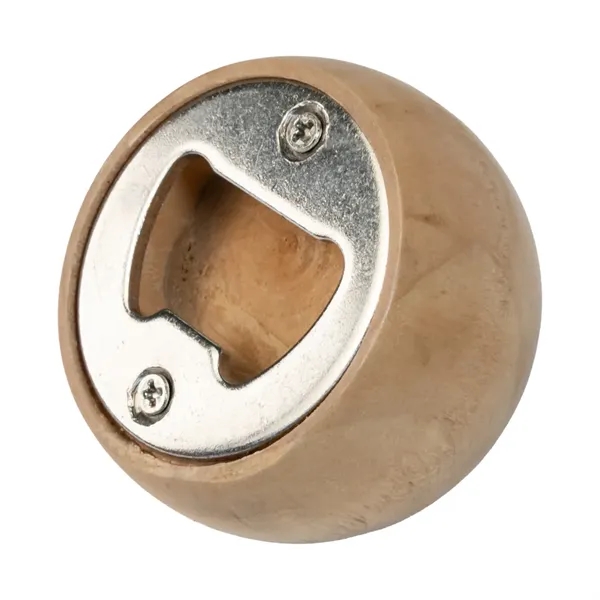 2" x 2" x 1.5" round wooden bottle opener.... from ASI 34415 Alpi International LTD