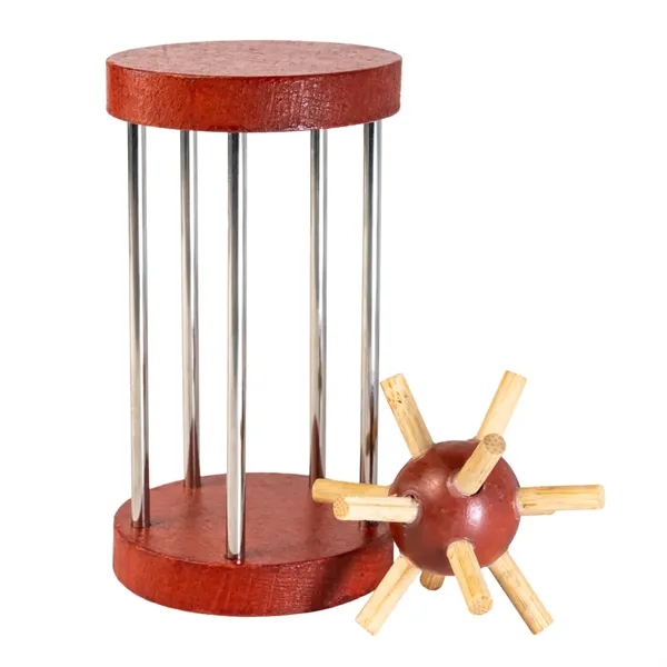 2.125" x 2.125" x 3.75" wooden cage puzzle.... from ASI 34415 Alpi International LTD