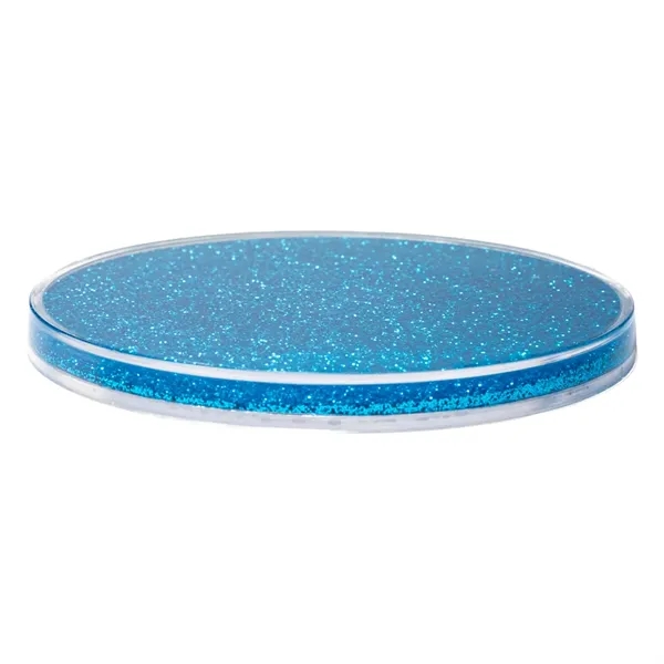 4" plastic beverage coaster with glittery design.... from ASI 34415 Alpi International LTD
