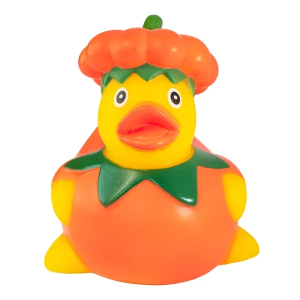 3" x 3" x 3.25" pumpkin themed rubber duck.... from ASI 34415 Alpi International LTD