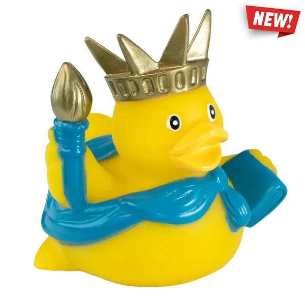 3" x 3.25" x 3.25" Statue of Liberty themed rubber duck.... from ASI 34415 Alpi International LTD