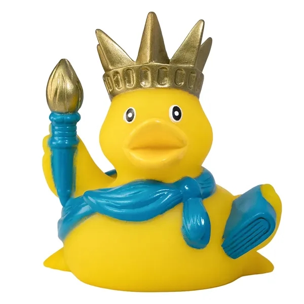3" x 3.25" x 3.25" Statue of Liberty themed rubber duck.... from ASI 34415 Alpi International LTD