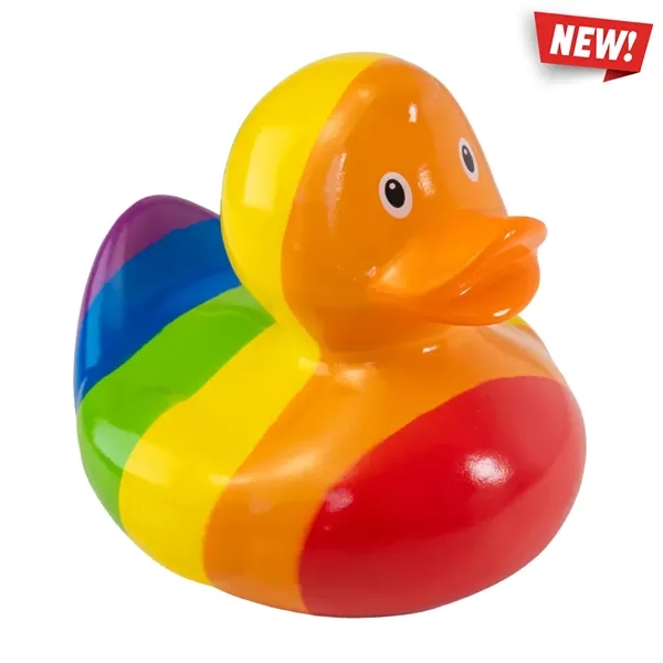 3.25" x 3" x 3" rainbow colored rubber duck.... from ASI 34415 Alpi International LTD