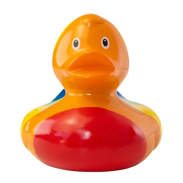 3.25" x 3" x 3" rainbow colored rubber duck.... from ASI 34415 Alpi International LTD