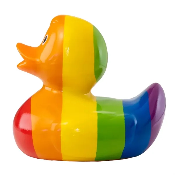 3.25" x 3" x 3" rainbow colored rubber duck.... from ASI 34415 Alpi International LTD