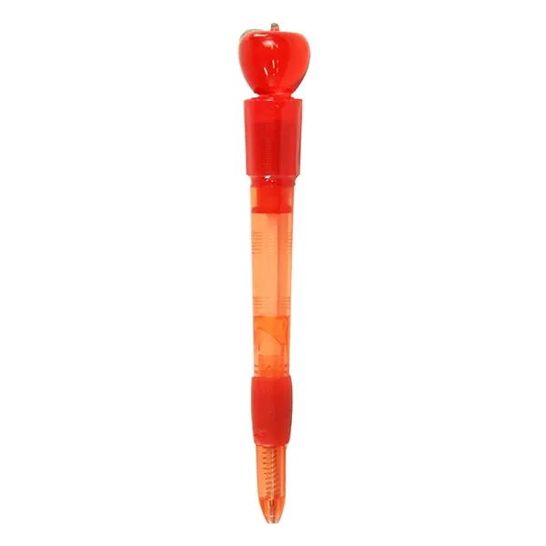 Light-up ballpoint pen with apple shaped topper.... from ASI 34415 Alpi International LTD