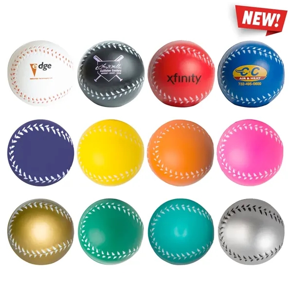 Baseball shaped stress reliever offered in assorted colors.... from ASI 34415 Alpi International LTD