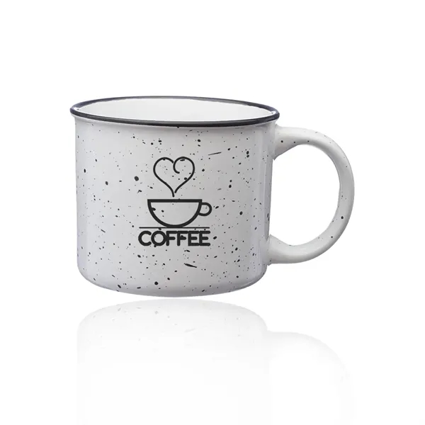 Ceramic 13 oz. camper / campfire coffee mug.... from ASI 39552 BEL Promo