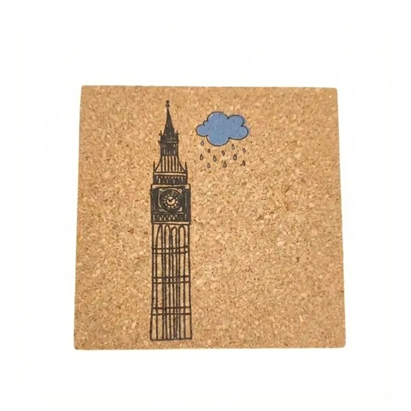 Eco-friendly round cork wood coaster plus full color UV printing on... from ASI 37218 Athena Promo (tm)