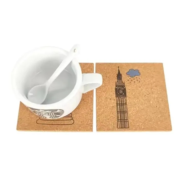 Eco-friendly round cork wood coaster plus full color UV printing on... from ASI 37218 Athena Promo (tm)