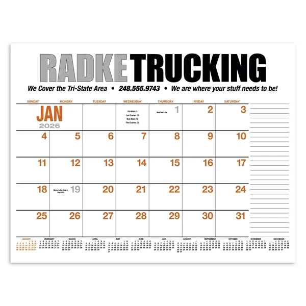 13-Month Desk Pad Calendar... from ASI 40480 Koozie Group / HotLine®