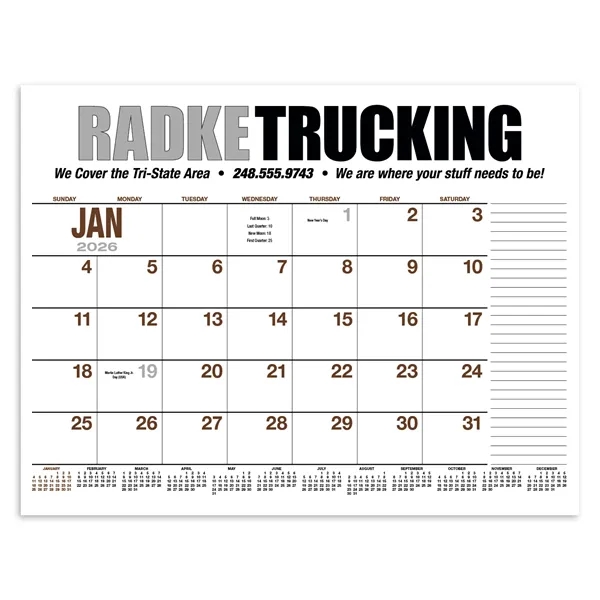 13-Month Desk Pad Calendar... from ASI 40480 Koozie Group / HotLine®