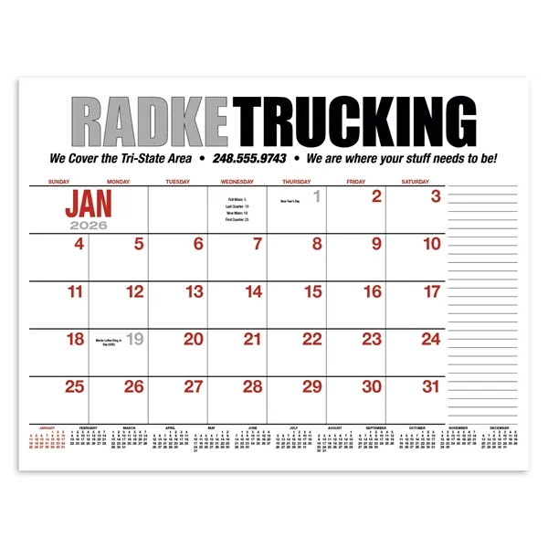 13-Month Desk Pad Calendar... from ASI 40480 Koozie Group / HotLine®