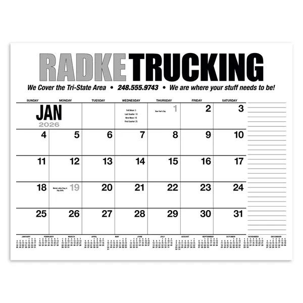13-Month Desk Pad Calendar... from ASI 40480 Koozie Group / HotLine®