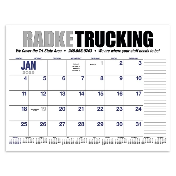 13-Month Desk Pad Calendar... from ASI 40480 Koozie Group / HotLine®