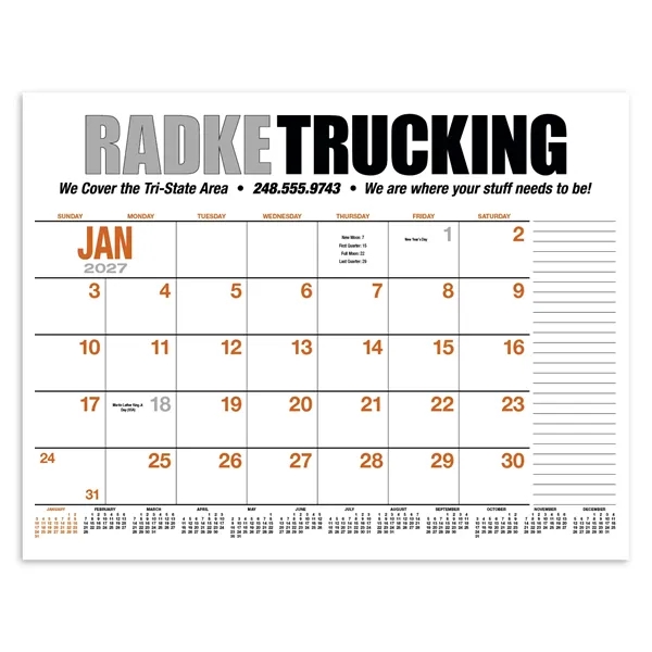 13-Month Desk Pad Calendar... from ASI 40480 Koozie Group / HotLine®