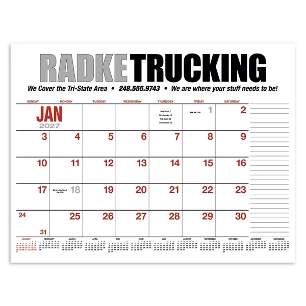 13-Month Desk Pad Calendar... from ASI 40480 Koozie Group / HotLine®