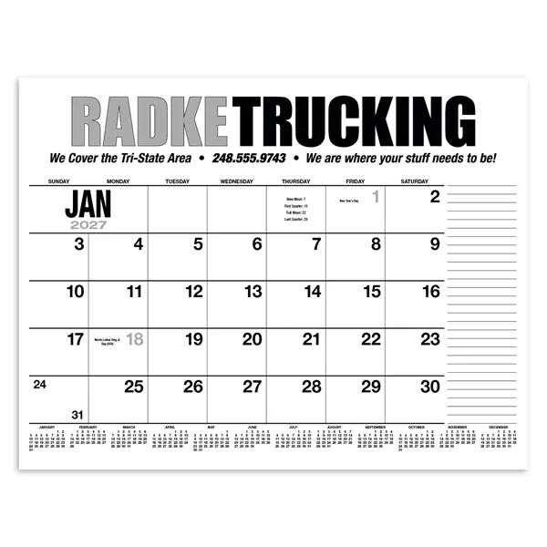 13-Month Desk Pad Calendar... from ASI 40480 Koozie Group / HotLine®
