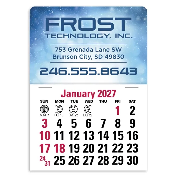 4C Press-N-Stick Header Standard Calendar (14-Month)... from ASI 40480 Koozie Group