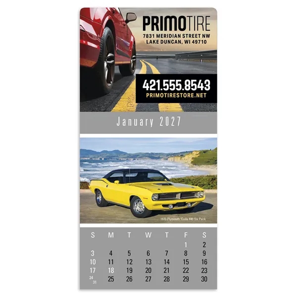 4C Press-N-Stick Header Cruisin' Cars Calendar (13-Month)... from ASI 40480 Koozie Group