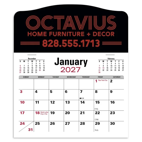 Press-N-Stick Jumbo Header With 3-Month Calendar (12-Months)... from ASI 40480 Koozie Group