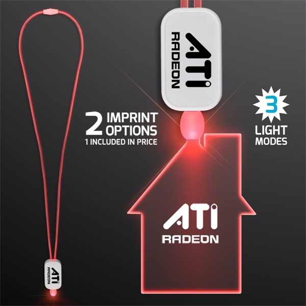 LED Neon Lanyards with Acrylic House Pendant; Imprinted Pricing... from ASI 34194 ALightPromos
