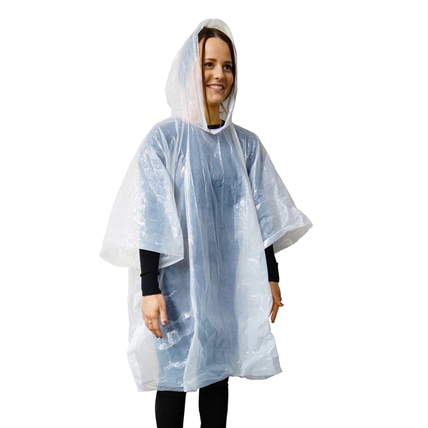 Disposable translucent 45.5"w x 43" rain poncho in pop open 2"... from ASI 90807 Tekweld