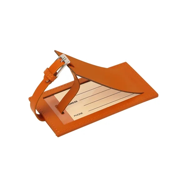 Cowhide bonded leather luggage tag with ballistic nylon accents.... from ASI 79530 Prime Line