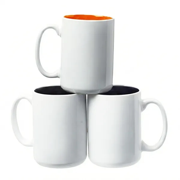 15 oz. two tone ceramic mug with glossy white exterior with... from ASI 37218 Athena Promo (tm)