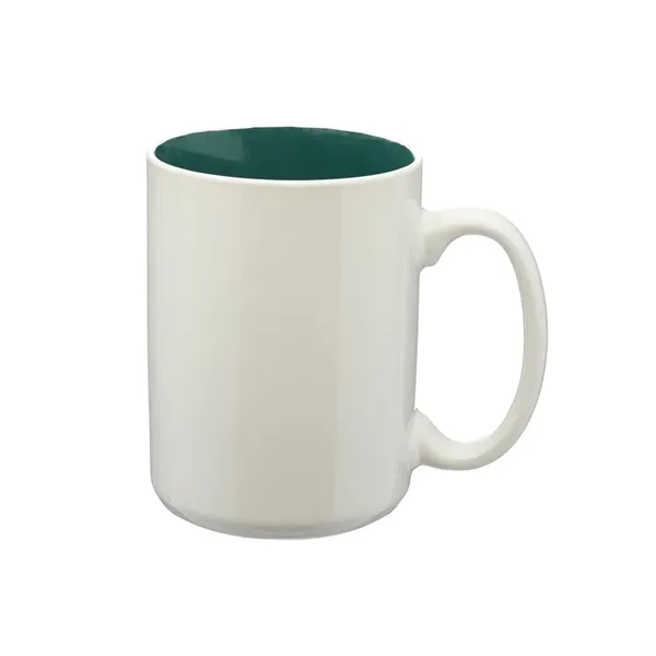 15 oz. two tone ceramic mug with glossy white exterior with... from ASI 37218 Athena Promo (tm)