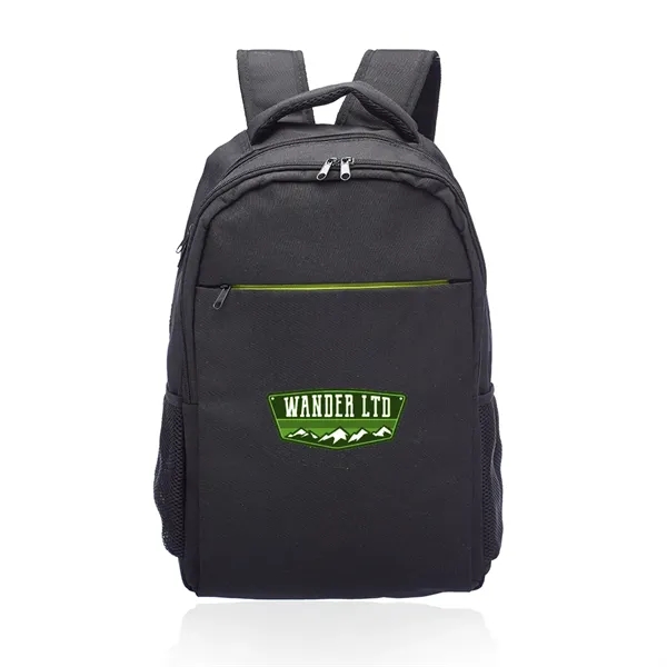 PVC polyester backpack with laptop pocket, adjustable straps, zipper closure, carry... from ASI 39552 BEL Promo
