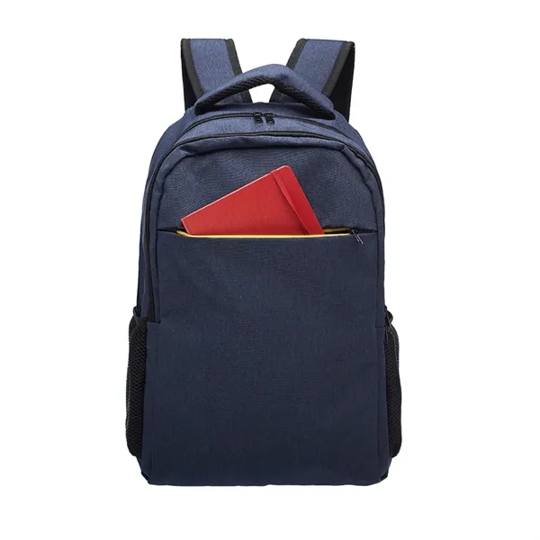 PVC polyester backpack with laptop pocket, adjustable straps, zipper closure, carry... from ASI 39552 BEL Promo