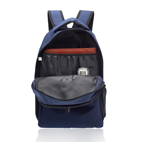 PVC polyester backpack with laptop pocket, adjustable straps, zipper closure, carry... from ASI 39552 BEL Promo