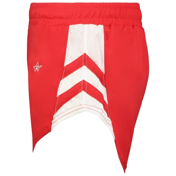 The Ladies Medal Track Shorts are made from 100% polyester pique... from ASI 37461 Augusta Sportswear