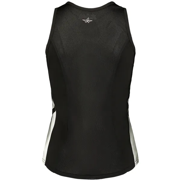 The Ladies Medal Track Jersey is made from 100% polyester pique... from ASI 37461 Augusta Sportswear