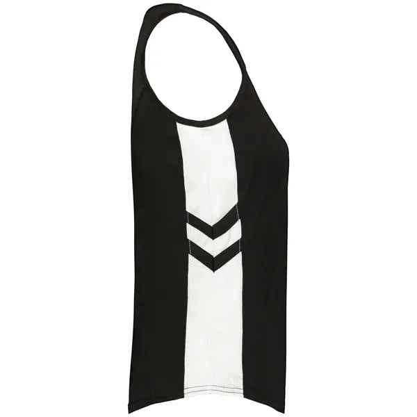 The Ladies Medal Track Jersey is made from 100% polyester pique... from ASI 37461 Augusta Sportswear