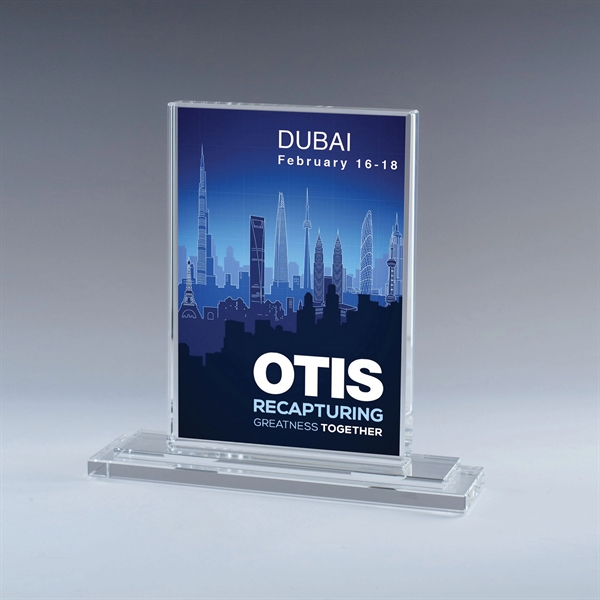 Plaque award made of heavy optic crystal with a crystal base.... from ASI 62985 J. Charles