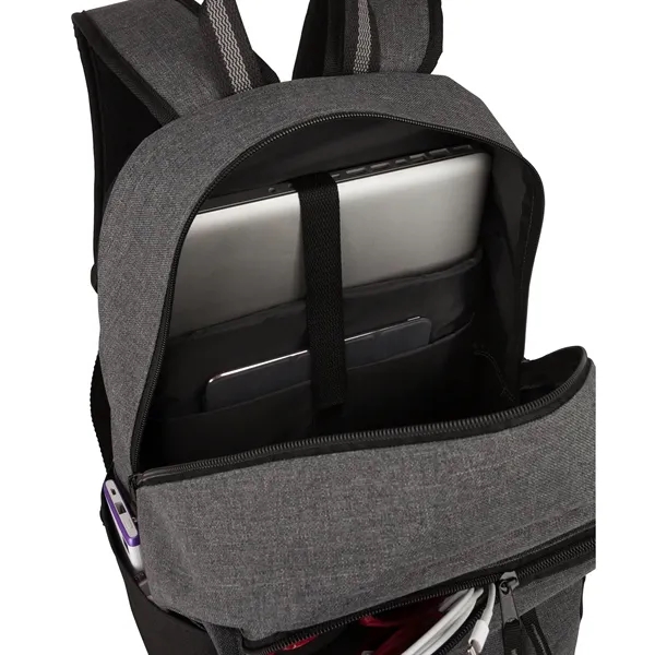 6.62" x 17.75" x 11" two-toned polyester Virginia backpack with padded... from ASI 67866 Logomark/Valumark