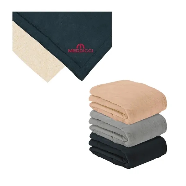 0.19" x 72" x 60" oversized Sherpa blanket; includes zippered vinyl... from ASI 67866 Logomark/Valumark