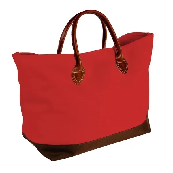 Order Custom Logo Canvas Leather Handle Totes-Extensive Color Options-24x13x8. Union Made... from ASI 73775 Unionwear