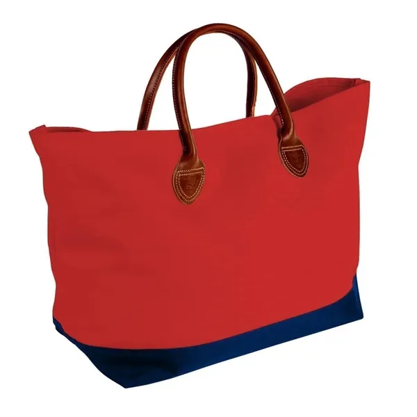 Order Custom Logo Canvas Leather Handle Totes-Extensive Color Options-24x13x8. Union Made... from ASI 73775 Unionwear