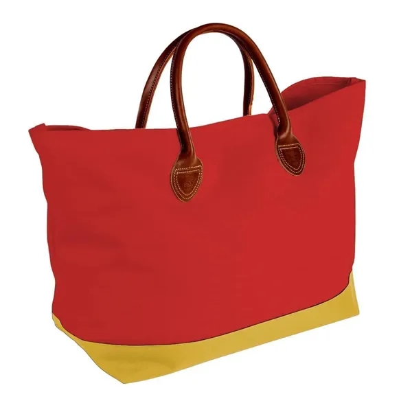 Order Custom Logo Canvas Leather Handle Totes-Extensive Color Options-24x13x8. Union Made... from ASI 73775 Unionwear