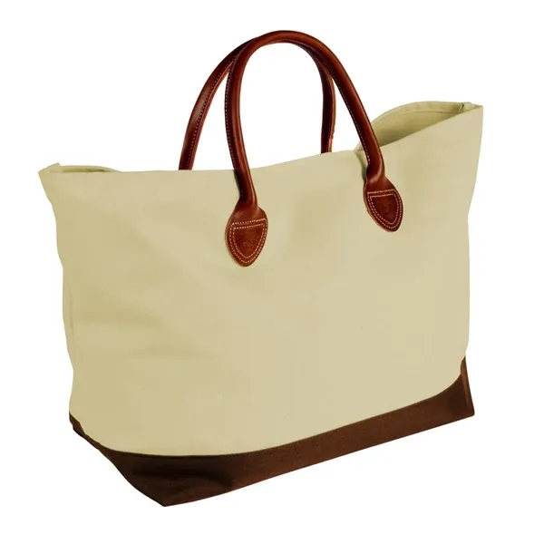 Order Custom Logo Canvas Leather Handle Totes-Extensive Color Options-24x13x8. Union Made... from ASI 73775 Unionwear