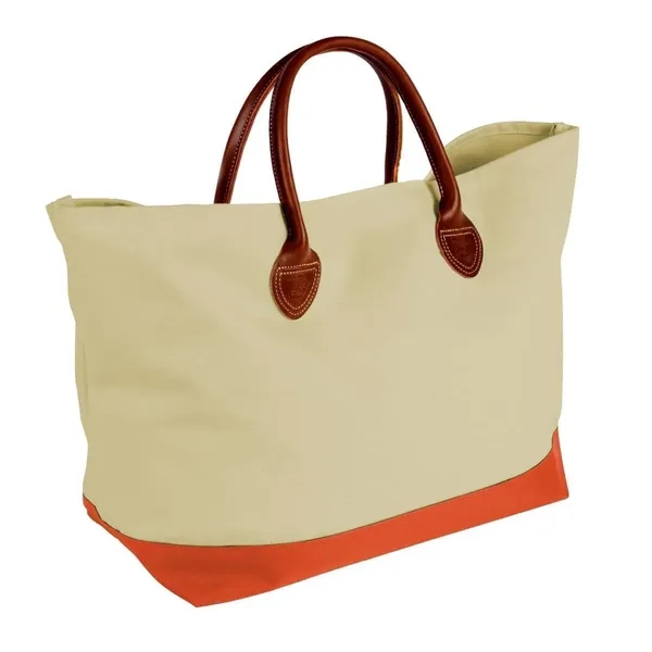 Order Custom Logo Canvas Leather Handle Totes-Extensive Color Options-24x13x8. Union Made... from ASI 73775 Unionwear