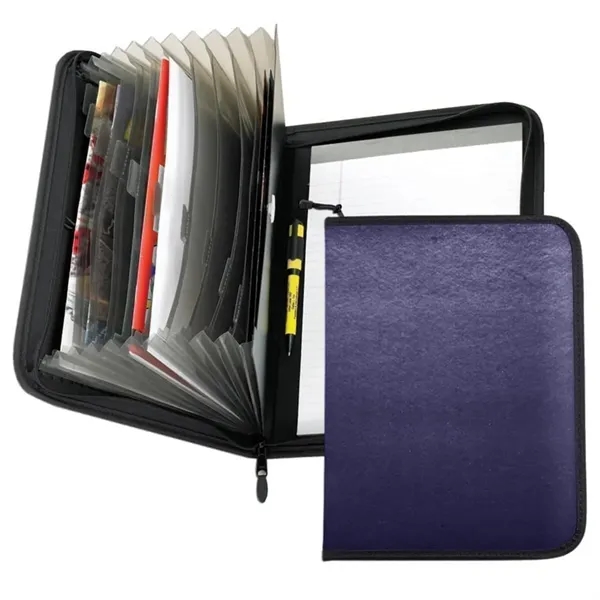 Order Custom Union/USA Made Accordion Zipper Stitched Letter Portfolio Folder-Nylon or... from ASI 73775 Unionwear / ETI Konvex