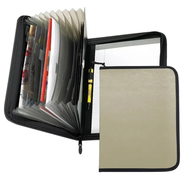 Order Custom Union/USA Made Accordion Zipper Stitched Letter Portfolio Folder-Nylon or... from ASI 73775 Unionwear / ETI Konvex