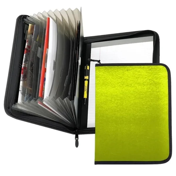 Order Custom Union/USA Made Accordion Zipper Stitched Letter Portfolio Folder-Nylon or... from ASI 73775 Unionwear / ETI Konvex