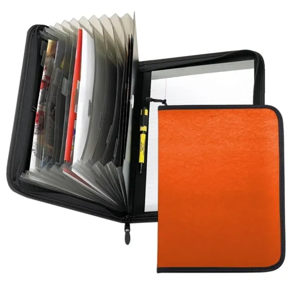 Order Custom Union/USA Made Accordion Zipper Stitched Letter Portfolio Folder-Nylon or... from ASI 73775 Unionwear / ETI Konvex