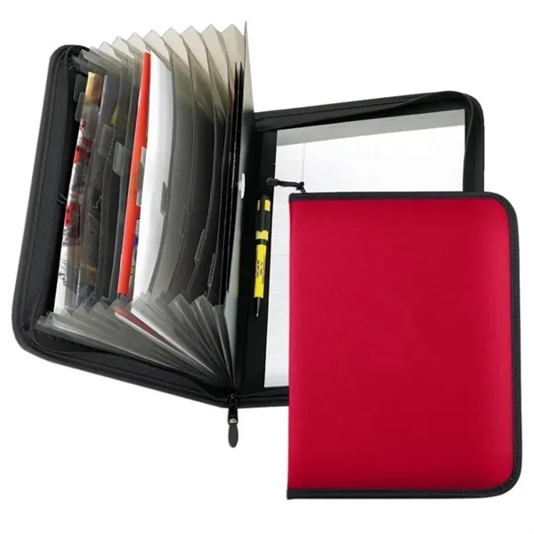 Order Custom Union/USA Made Accordion Zipper Stitched Letter Portfolio Folder-Nylon or... from ASI 73775 Unionwear / ETI Konvex